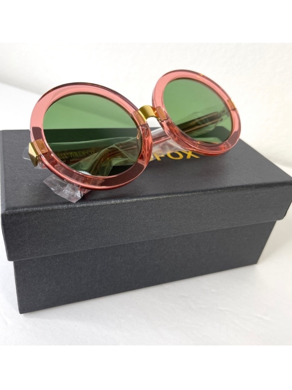 WILDFOX Malibu Sunglasses RARE Rosewater Pink With Green Lens NEW With Case